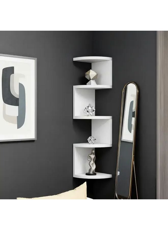Black Five Tier Wall Mounted Floating Shelf For Living Room Bedroom Bathroom - Image 2